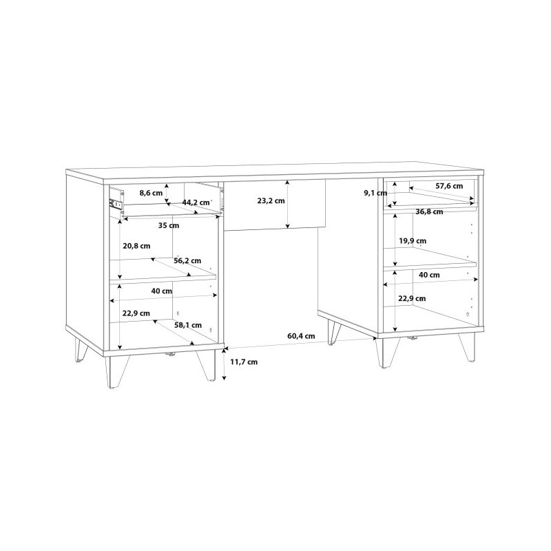 Biurko młodzieżowe Dąb Artisan/Beton RVXB221-C772 Meble Forte