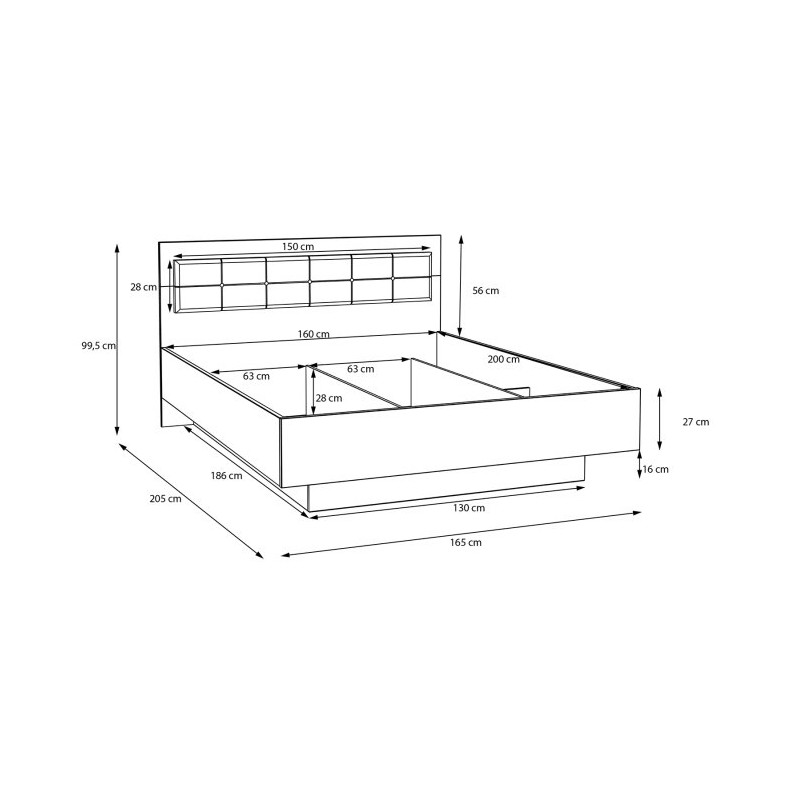 Łóżko z pojemnikiem 160x200 BDNL1162 Meble Forte kolekcja Baderna