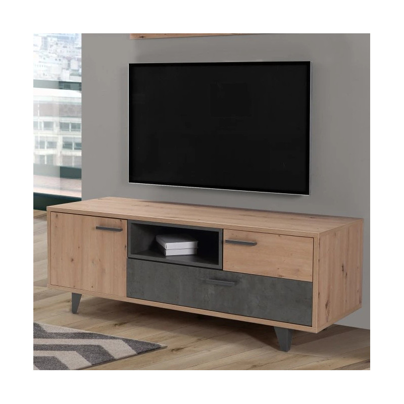 Szafka RTV młodzieżowa Dąb Artisan/Beton RVXT131-C772 Meble Forte