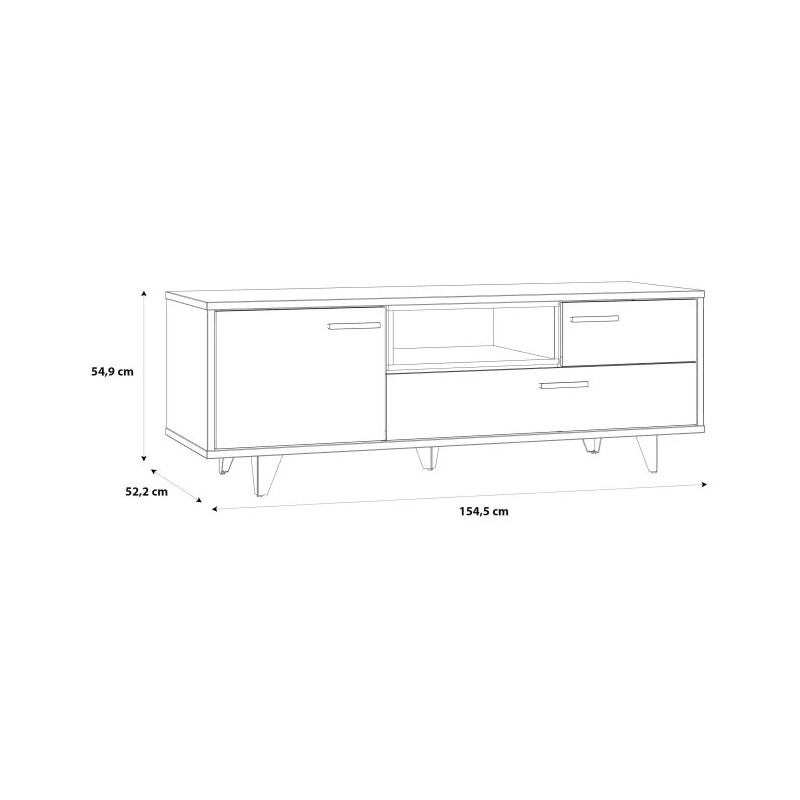 Szafka RTV młodzieżowa Dąb Artisan/Beton RVXT131-C772 Meble Forte