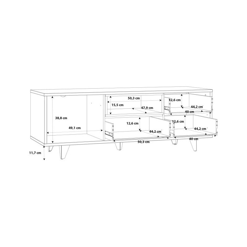 Szafka RTV młodzieżowa Dąb Artisan/Beton RVXT131-C772 Meble Forte