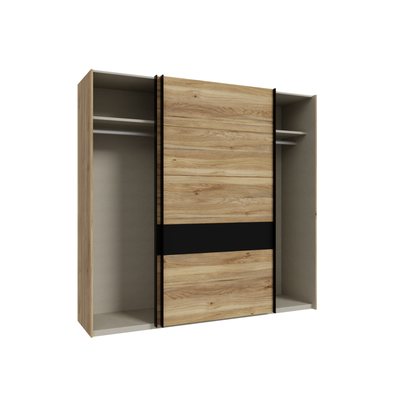 Szafa przesuwna BDNS92511 BADERNA dąb mauvella/czarny