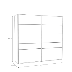 Szafa przesuwna BDNS92511 BADERNA dąb mauvella/czarny