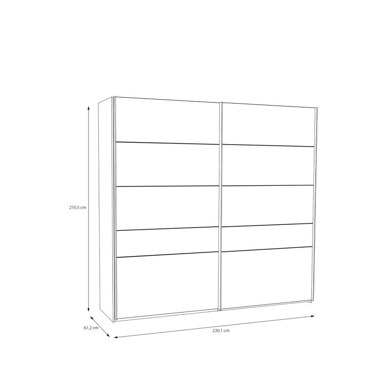 Szafa przesuwna BDNS92511 BADERNA dąb mauvella/czarny