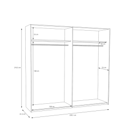 Szafa przesuwna BDNS92511 BADERNA dąb mauvella/czarny