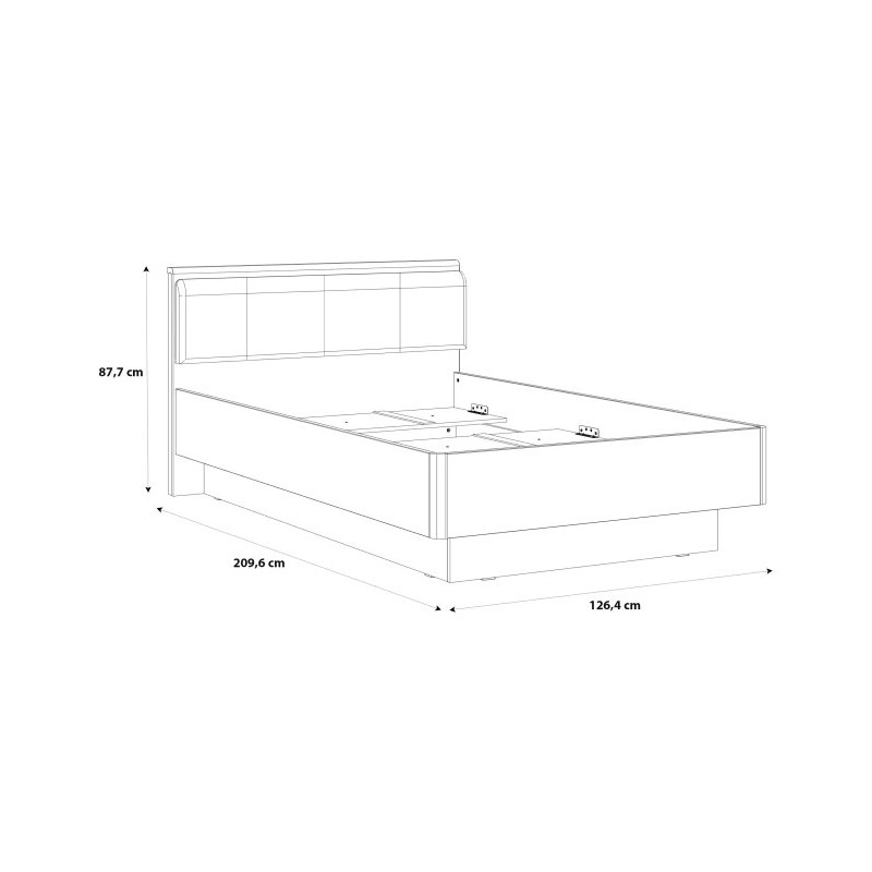 Łóżko młodzieżowe 120 cm Dąb Artisan/Beton RVXL2202-C772 Meble Forte