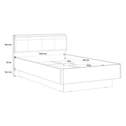 Łóżko młodzieżowe 120 cm Dąb Artisan/Beton RVXL2202-C772 Meble Forte