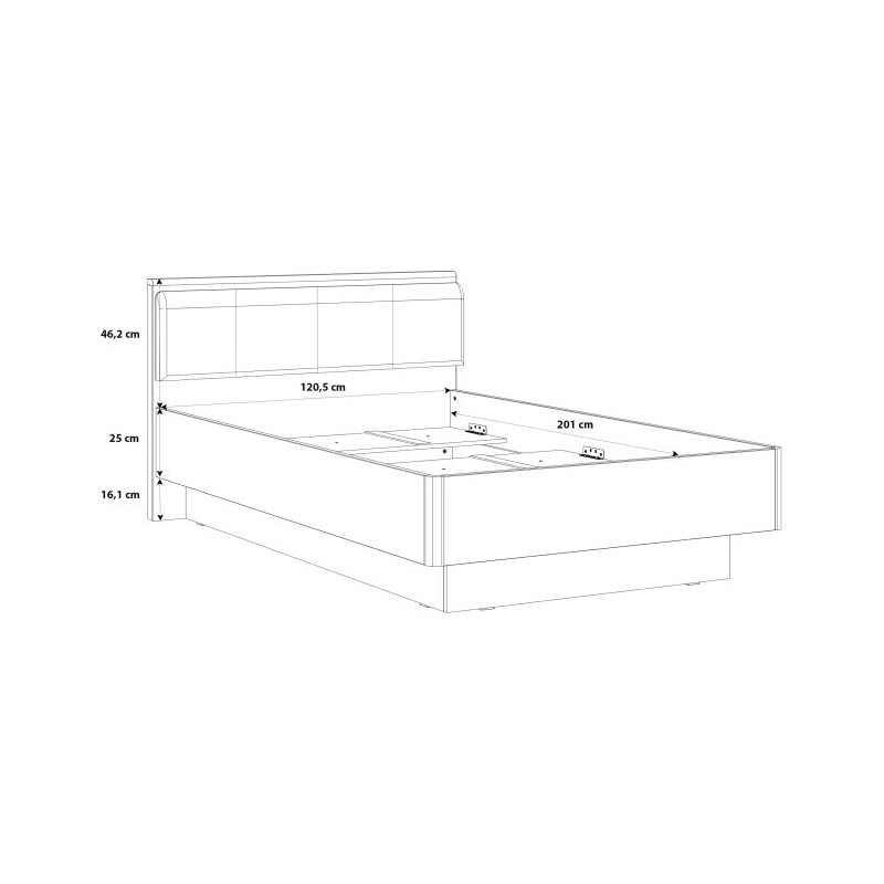 Łóżko młodzieżowe 120 cm Dąb Artisan/Beton RVXL2202-C772 Meble Forte