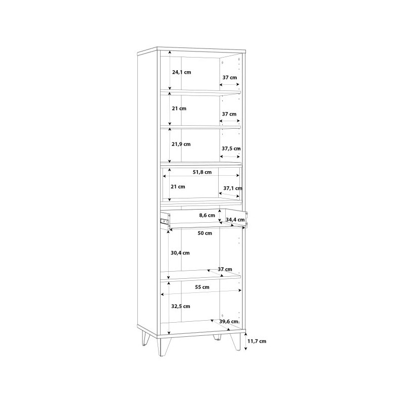 Regał młodzieżowy Dąb Artisan/Beton RVXS715-C772 Meble Forte