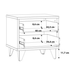Szafka nocna RVXK021-C772 Dąb Artisan / Beton Meble Forte