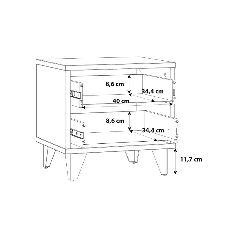 Szafka nocna RVXK021-C772 Dąb Artisan / Beton Meble Forte