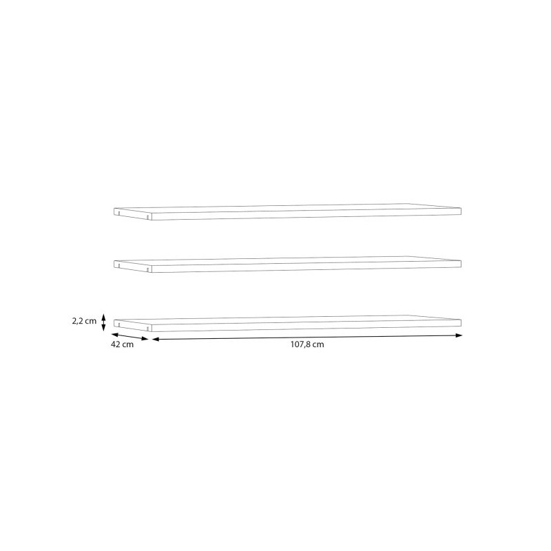 Półki do szafy Savona WNND92 Meble Forte – zestaw 3 szt.