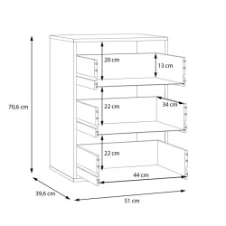 Kontenerek do szafy Savona TWTK23 Meble Forte szary