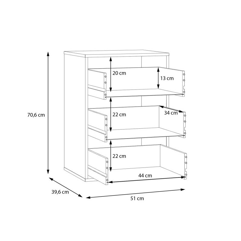 Kontenerek do szafy Savona TWTK23 Meble Forte szary
