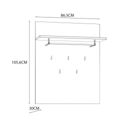 Wieszak ścienny Chisbury BHLD202 Meble Forte biały - domowanie.pl