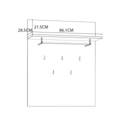 Wieszak ścienny Chisbury BHLD202 Meble Forte biały - domowanie.pl