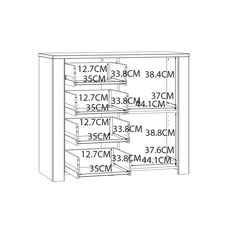 Komoda Chisbury z szufladami biały – Meble Forte | domowanie.pl