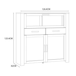 Witryna CHISBURY 130 cm z szufladami – Meble Forte