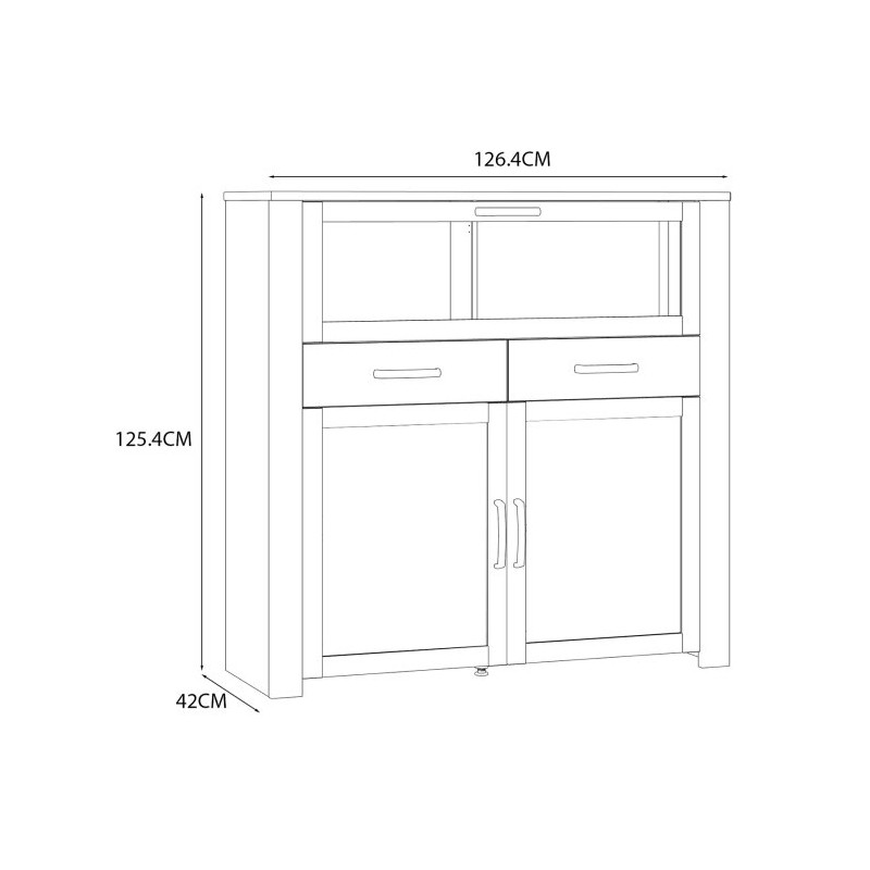 Witryna CHISBURY 130 cm z szufladami – Meble Forte