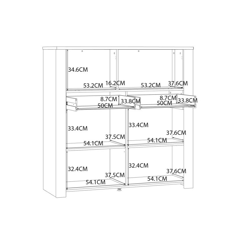 Witryna CHISBURY 130 cm z szufladami – Meble Forte