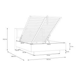 Łóżko z pojemnikiem CHISBURY 140x200 cm BHLL3142 - Meble Forte