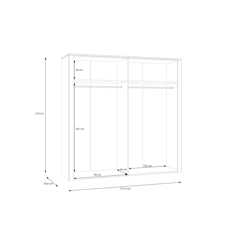 Szafa z lustrem CHISBURY 220 cm – Meble Forte | domowanie.pl