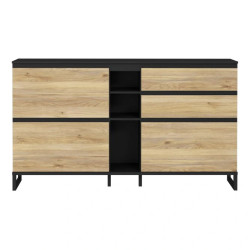Szafka na buty 180 cm Quayle QXLK223L-M733 Czarny/Dąb Mauvella Meble Forte