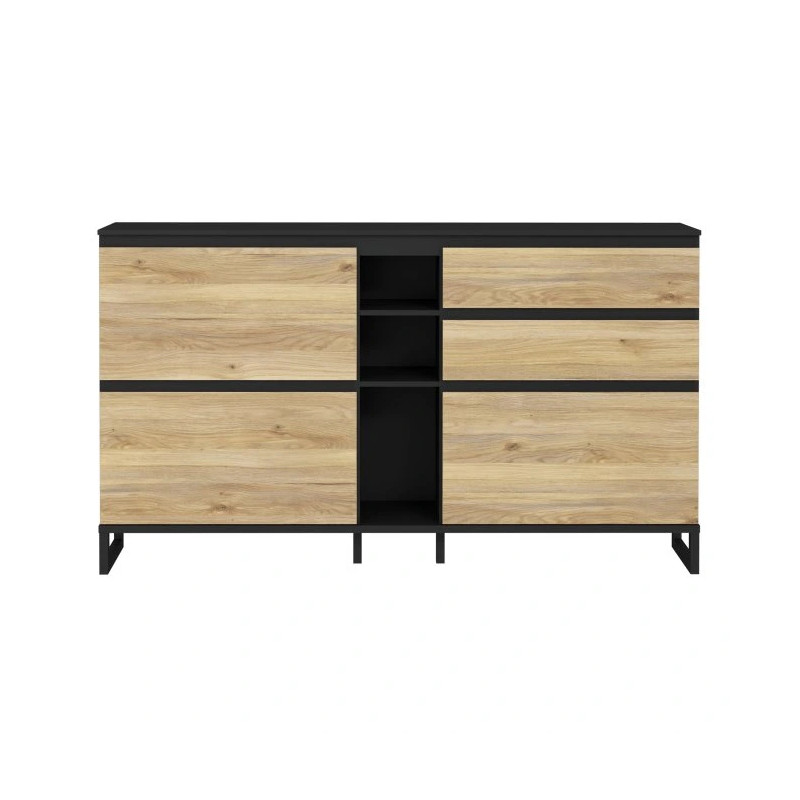 Szafka na buty 180 cm Quayle QXLK223L-M733 Czarny/Dąb Mauvella Meble Forte