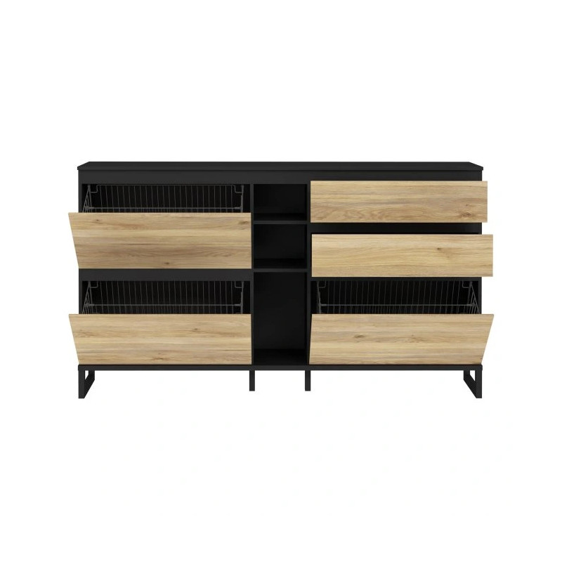 Szafka na buty 180 cm Quayle QXLK223L-M733 Czarny/Dąb Mauvella Meble Forte