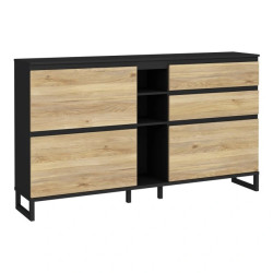 Szafka na buty 180 cm Quayle QXLK223L-M733 Czarny/Dąb Mauvella Meble Forte
