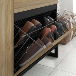 Szafka na buty 180 cm Quayle QXLK223L-M733 Czarny/Dąb Mauvella Meble Forte