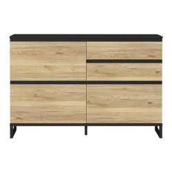 Szafka na buty 150 cm Quayle QXLK221L-M733 Czarny/Dąb Mauvella Meble Forte