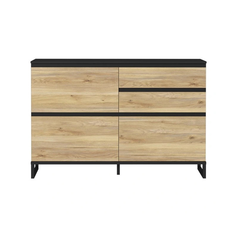 Szafka na buty 150 cm Quayle QXLK221L-M733 Czarny/Dąb Mauvella Meble Forte