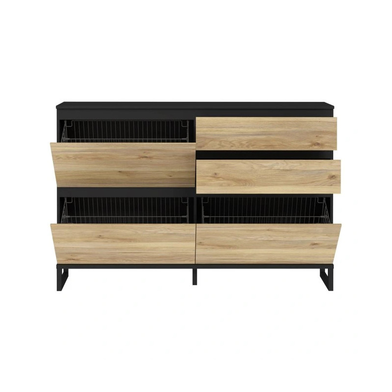 Szafka na buty 150 cm Quayle QXLK221L-M733 Czarny/Dąb Mauvella Meble Forte