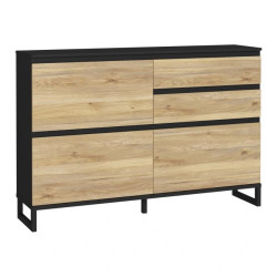 Szafka na buty 150 cm Quayle QXLK221L-M733 Czarny/Dąb Mauvella Meble Forte