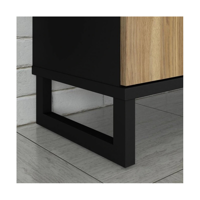 Szafka na buty 150 cm Quayle QXLK221L-M733 Czarny/Dąb Mauvella Meble Forte