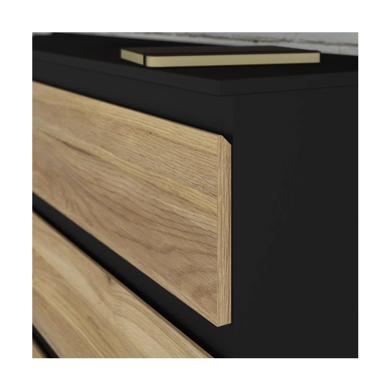 Szafka na buty 150 cm Quayle QXLK221L-M733 Czarny/Dąb Mauvella Meble Forte