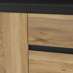 Szafka na buty 150 cm Quayle QXLK221L-M733 Czarny/Dąb Mauvella Meble Forte