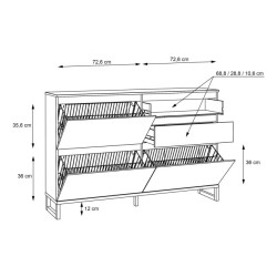 Szafka na buty QUAYLE 150 cm Czarny/Dąb Mauvella – Domowanie.pl