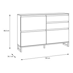 Szafka na buty 150 cm Quayle QXLK221L-M732 Grafit/Secret Grey Meble Forte