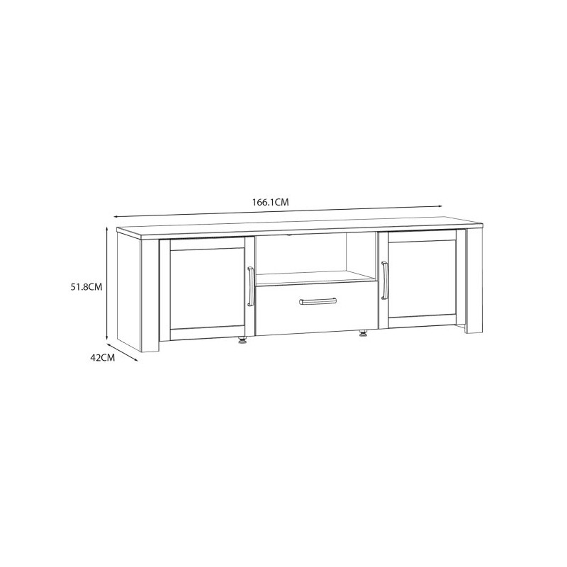 Szafka RTV 160 cm CHISBURY biały – Meble Forte
