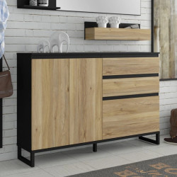 Szafka na buty 150 cm Quayle QXLK231L-M733 Czarny/Dąb Mauvella Meble Forte