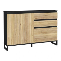 Szafka na buty 150 cm Quayle QXLK231L-M733 Czarny/Dąb Mauvella Meble Forte