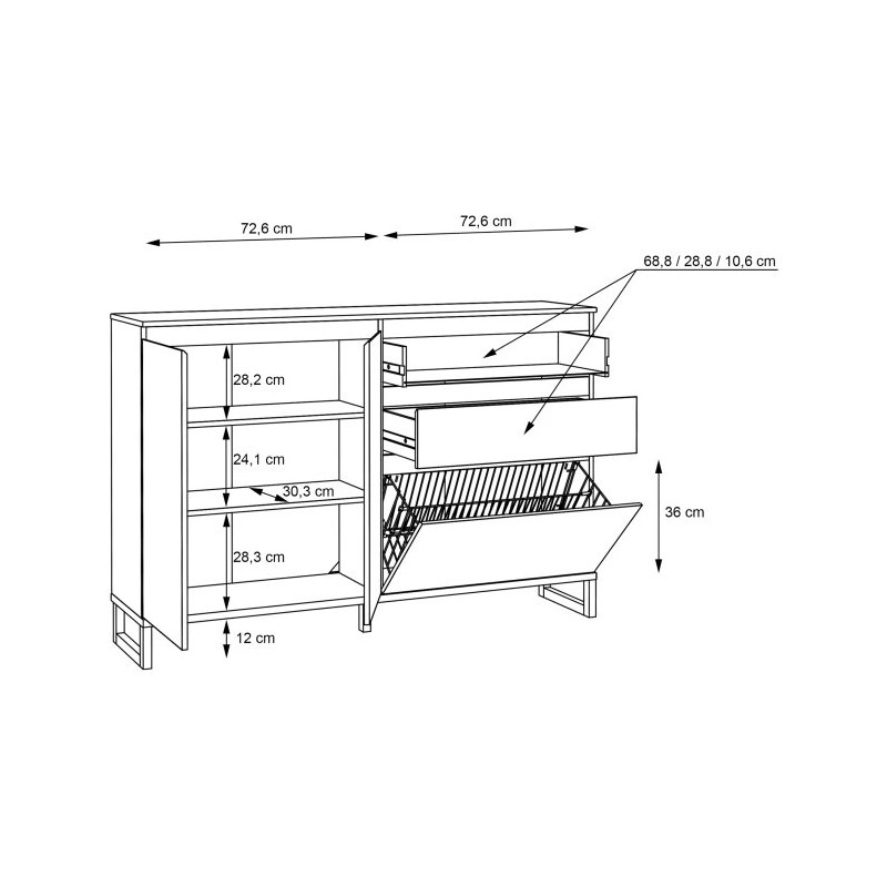 QUAYLE szafka z półkami i szufladami 150 cm – sklep Domowanie