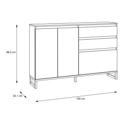 Szafka na buty QUAYLE 150 cm Grafit/Secret Grey QXLK231L-M732 – Domowanie