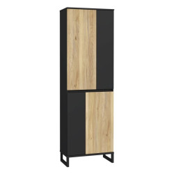 Szafa 70 cm Quayle QXLS721-M733 Czarny/Dąb Mauvella Meble Forte