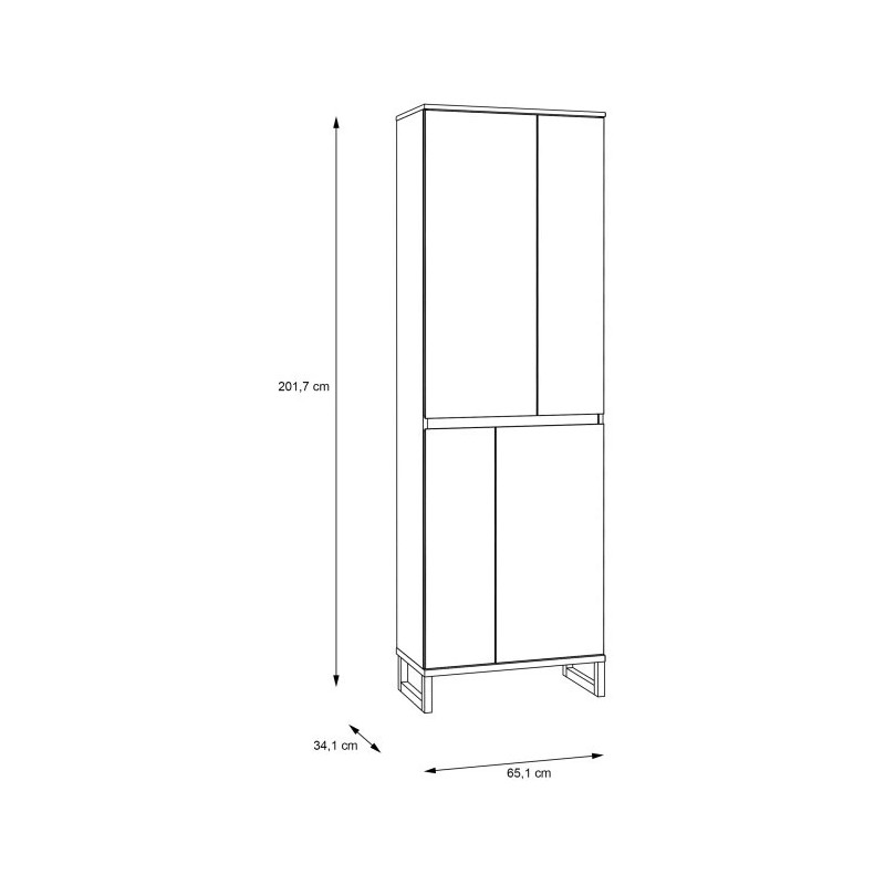 Szafa 70 cm QUAYLE Czarny/Dąb Mauvella QXLS721-M733 – Domowanie