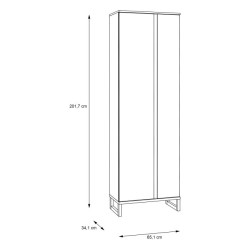 Industrialna szafa do garderoby QUAYLE – 70 cm z Push Open