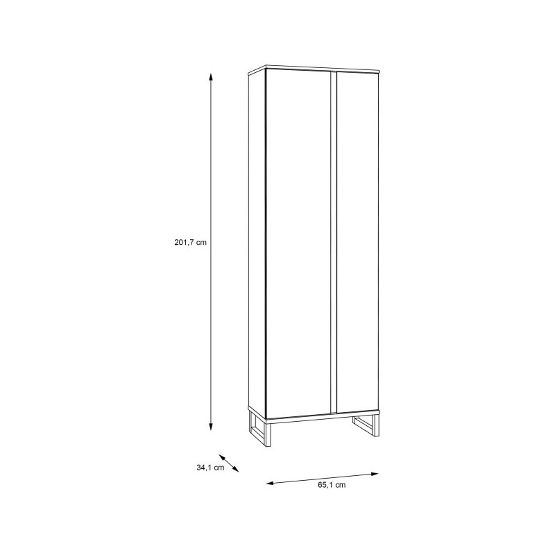 Szafa z drążkiem 70 cm QUAYLE Czarny/Dąb Mauvella – Domowanie.pl