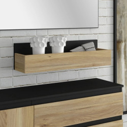 Półka ścienna 75 cm Quayle QXLB01-M733 Czarny/Dąb Mauvella Meble Forte